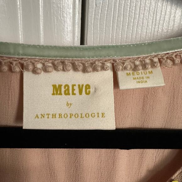 Anthropologie Maeve Kristie Sequined Peasant Blouse Medium - Picture 6 of 7